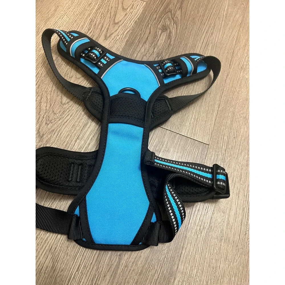 Rabbitgoo Dog Harness No Pull Adjustable Reflective Blue Large Pet Vest Handle